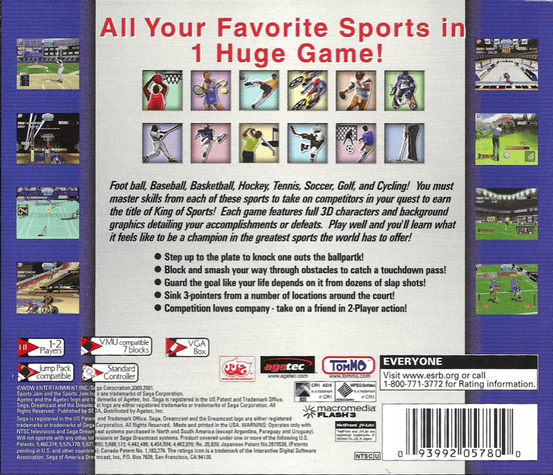 Sports Jam — Box back