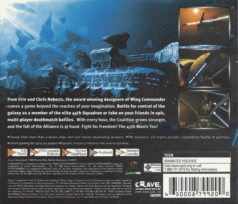 StarLancer — Box back