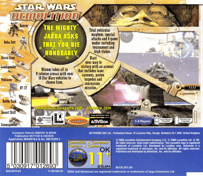 Star Wars Demolition — Box back