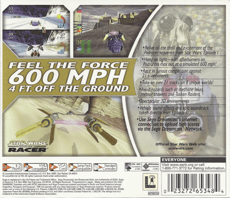 Star Wars : Episode I Racer — Box back
