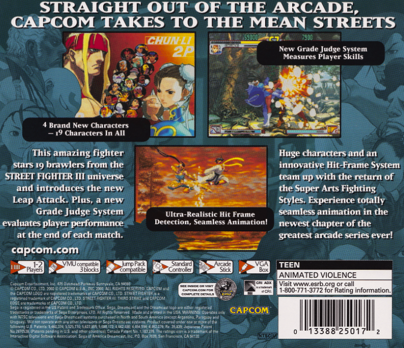 Street Fighter III : 3rd Strike — Box back
