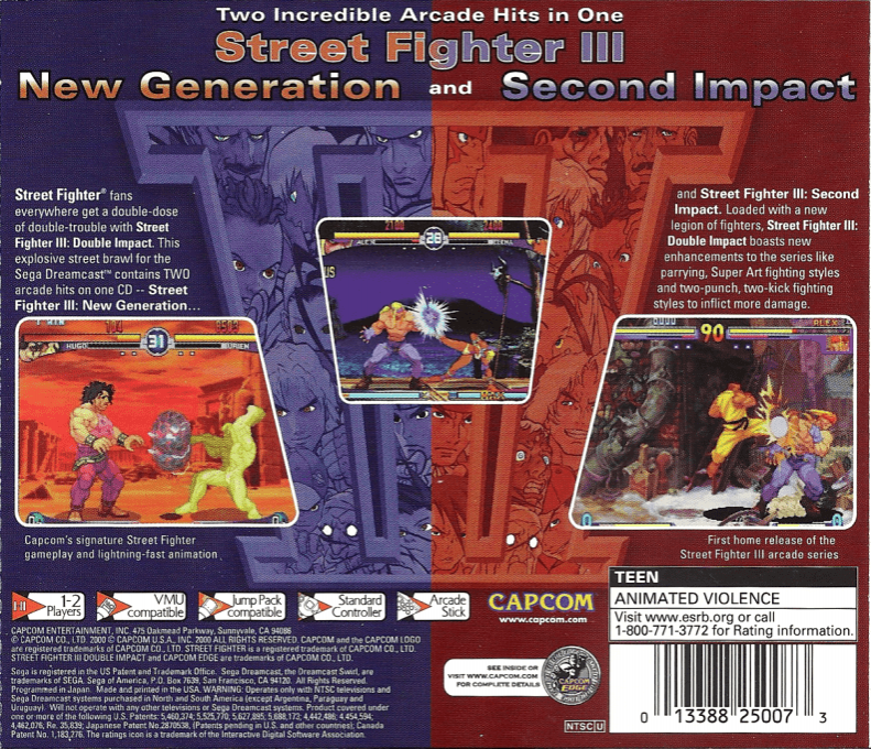 Street Fighter III : Double Impact — Box back