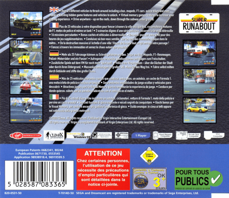 Super Runabout : San Francisco Edition — Box back