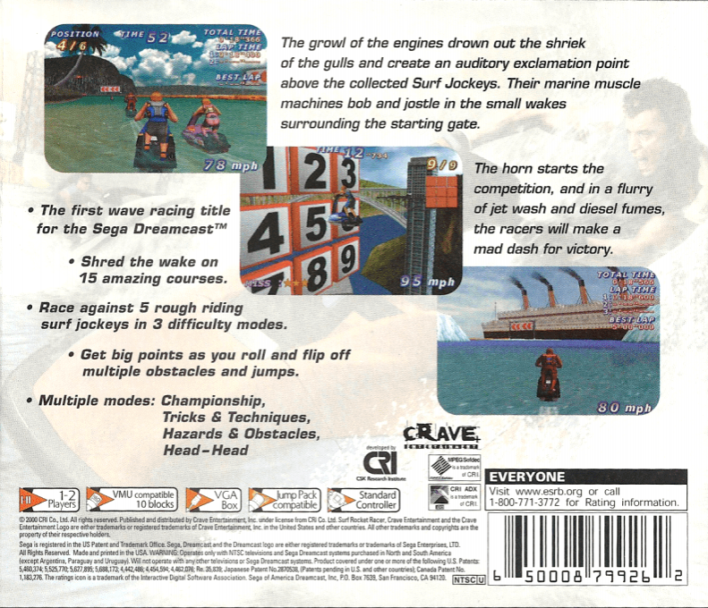 Surf Rocket Racers — Box back