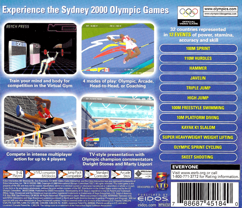 Sydney 2000 — Box back