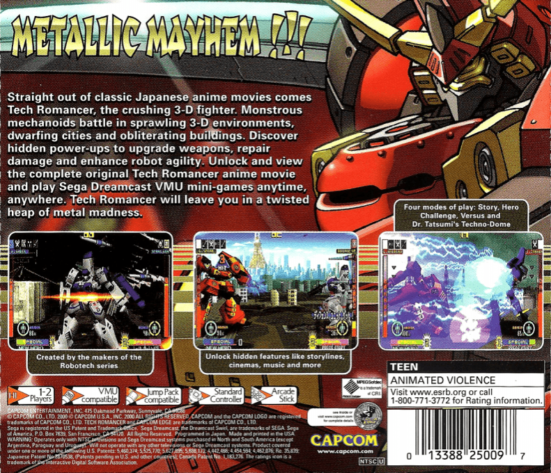 Tech Romancer — Box back
