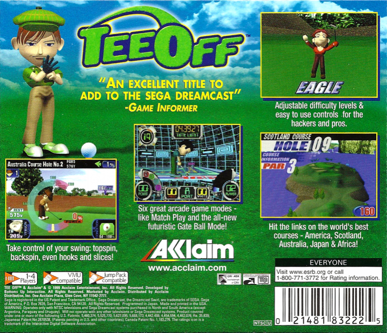 Tee Off — Box back