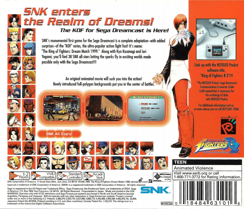 The King of Fighters : Dream Match 1999 — Box back