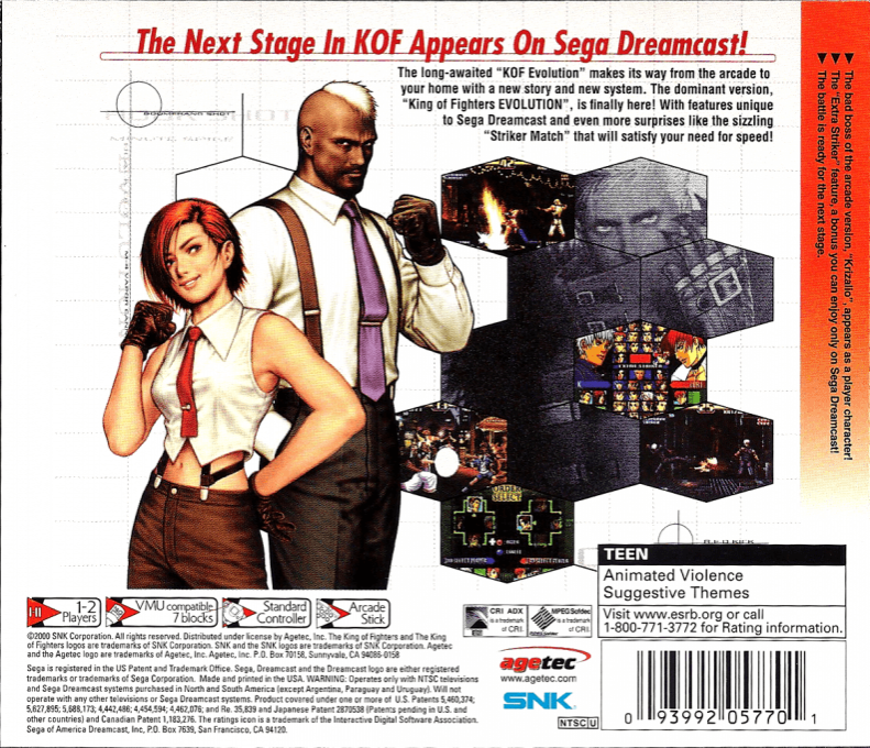 The King of Fighters : Evolution — Box back