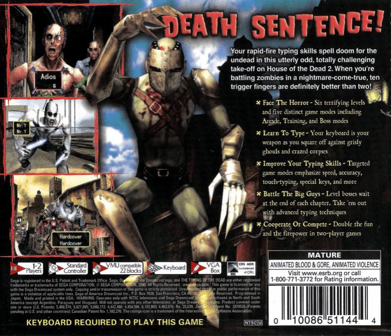 The Typing of the Dead — Box back