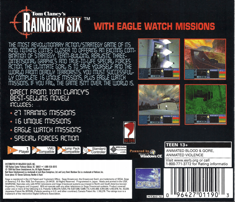 Tom Clancy's Rainbow Six with Eagle Watch Missions — Box back