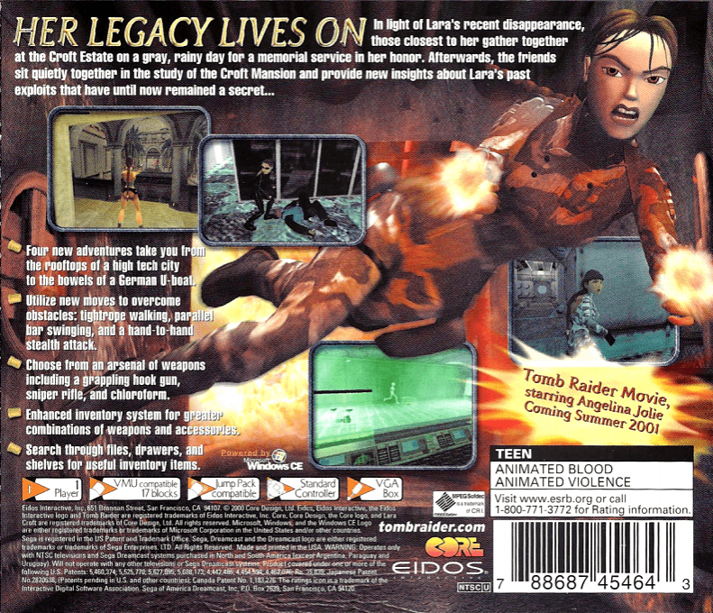 Tomb Raider : Chronicles — Box back