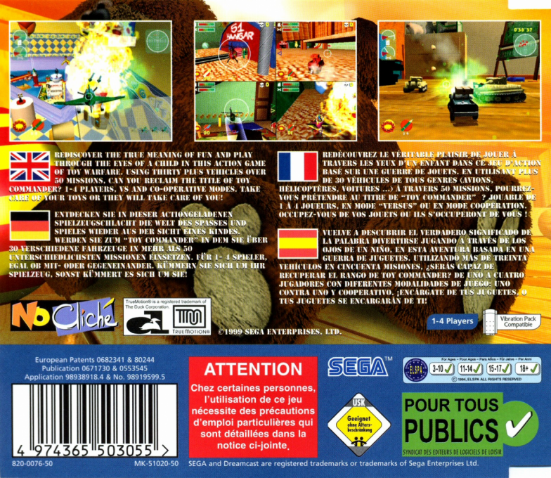 Toy Commander — Box back