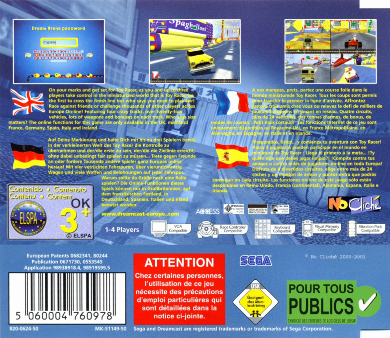Toy Racer — Box back