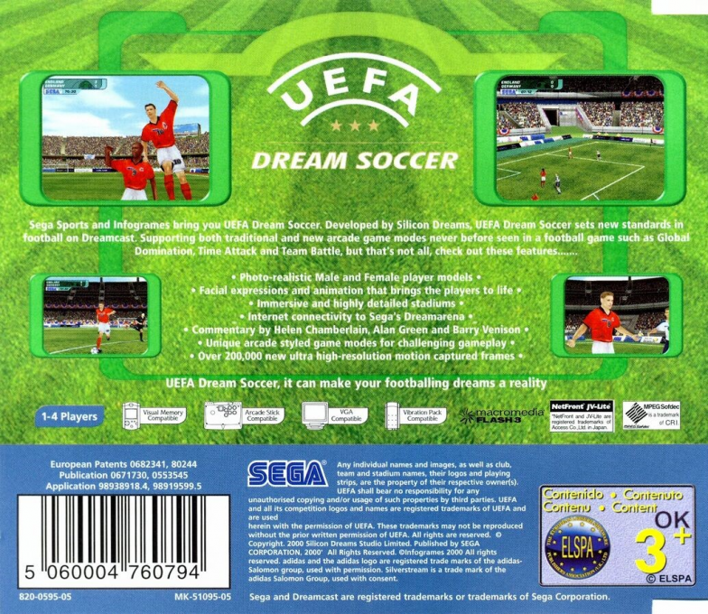 UEFA Dream Soccer — Box back