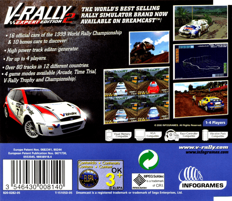 V-Rally 2 : Expert Edition — Box back