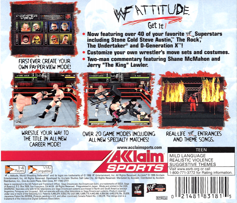 WWF Attitude — Box back