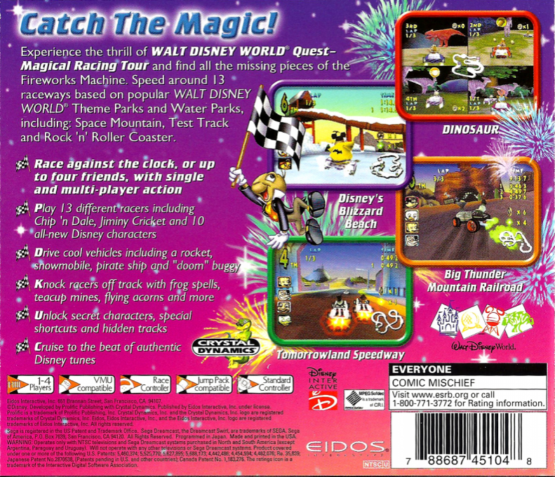 Walt Disney World Quest : Magical Racing Tour — Box back
