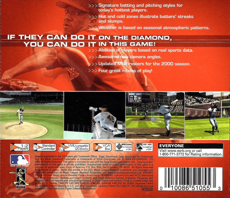 World Series Baseball 2K1 — Box back