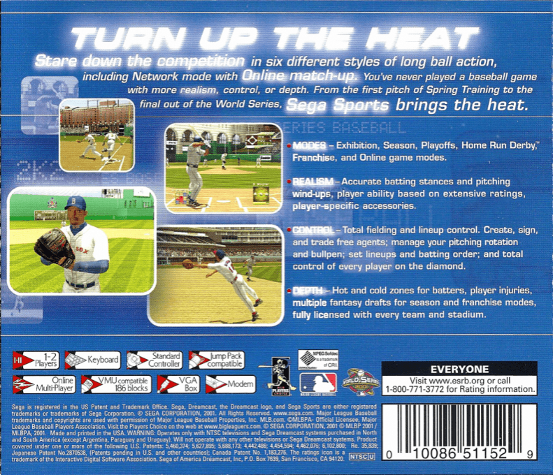 World Series Baseball 2K2 — Box back