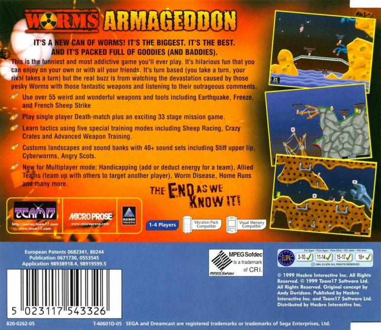 Worms Armageddon — Box back