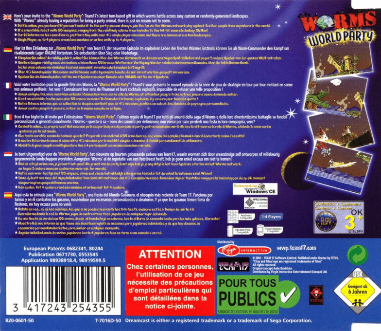 Worms World Party — Box back