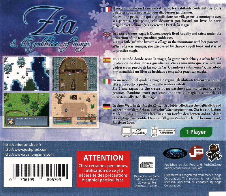 Zia & The Goddesses of Magic — Box back