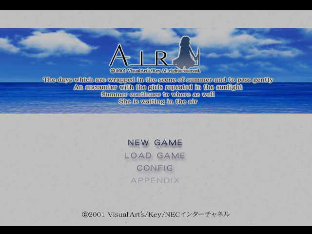 Air — Title screen