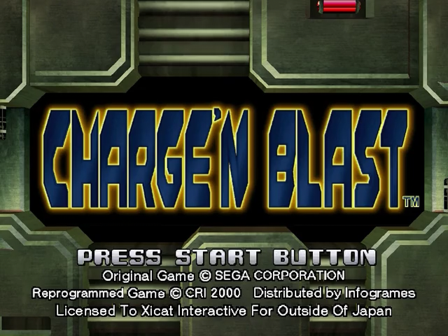 Charge 'N Blast — Title screen