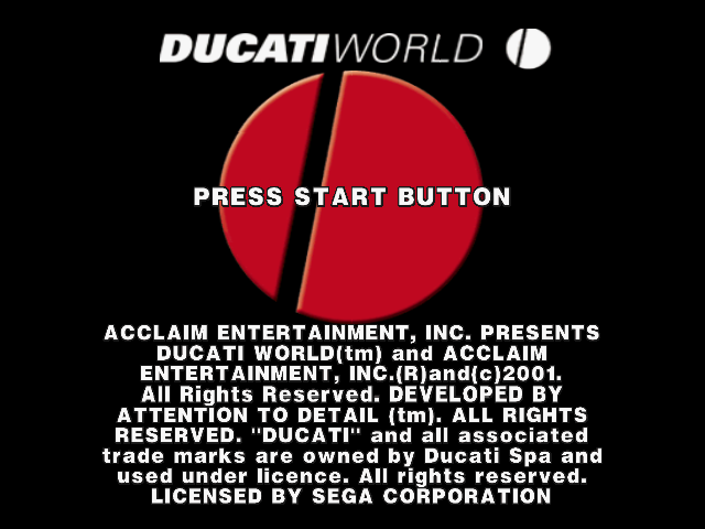 Ducati World — Title screen
