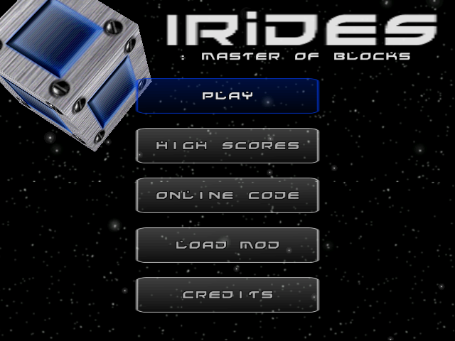 Irides : Master of Blocks (Homebrew) — Title screen