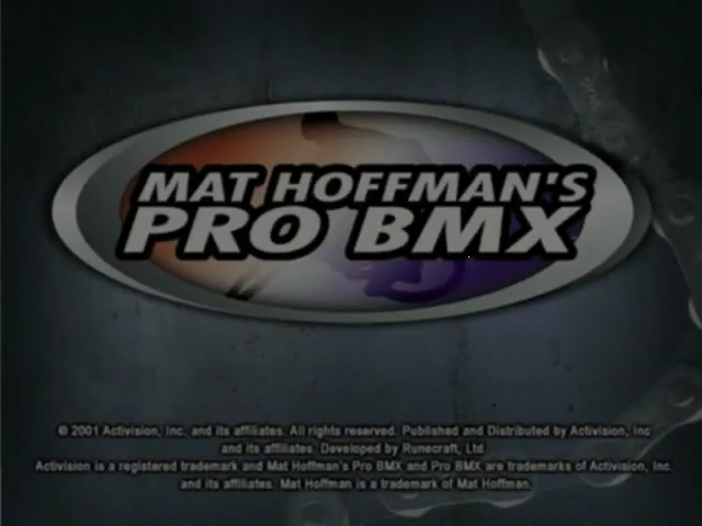 Mat Hoffman's Pro BMX — Title screen