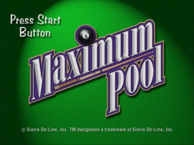 Maximum Pool — Title screen