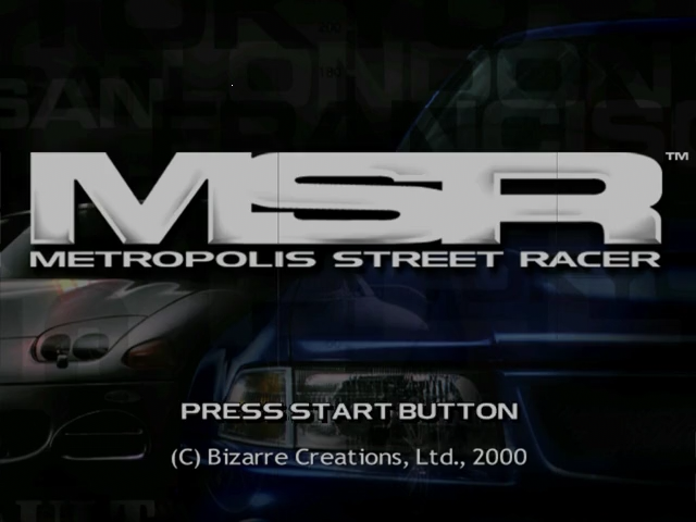 Metropolis Street Racer — Title screen