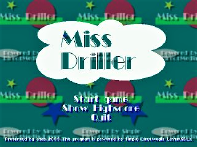 Miss Driller — Title screen