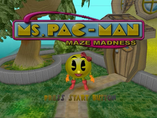 Ms. Pac-Man Maze Madness — Title screen