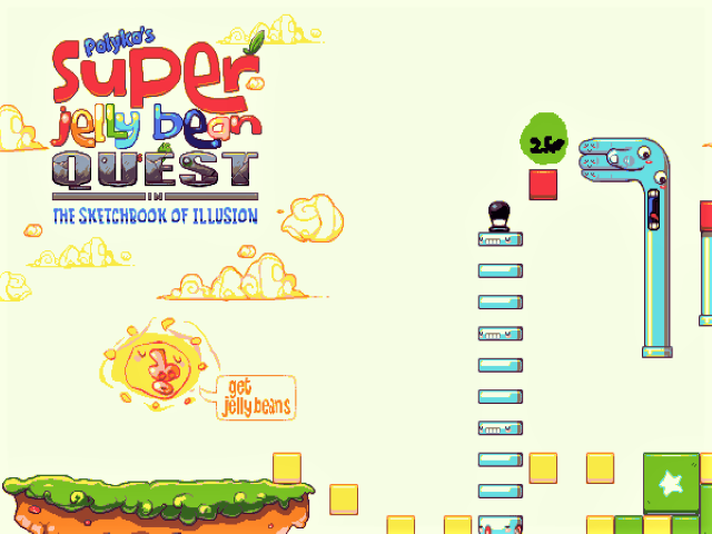 Polyko's Super Jelly Bean Quest in the Sketchbook of Illusion — Title screen