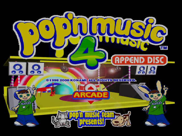 Pop'n Music 4 Append Disc — Title screen