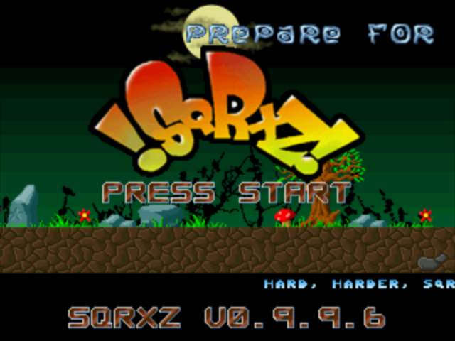 SQRXZ — Title screen