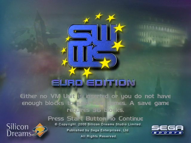 Sega Worldwide Soccer 2000 : Euro Edition — Title screen