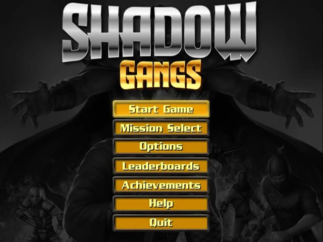 Shadow Gangs — Title screen