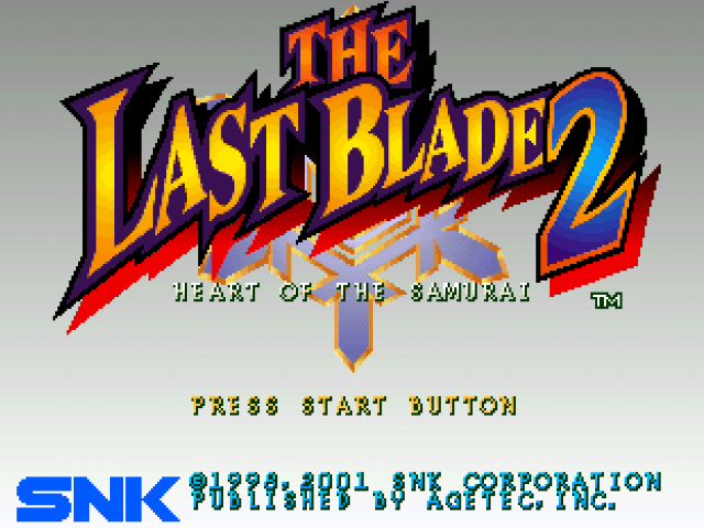 The Last Blade 2 : Heart of the Samurai — Title screen