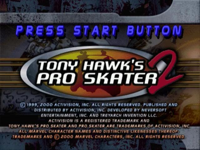 Tony Hawk's Pro Skater 2 — Title screen