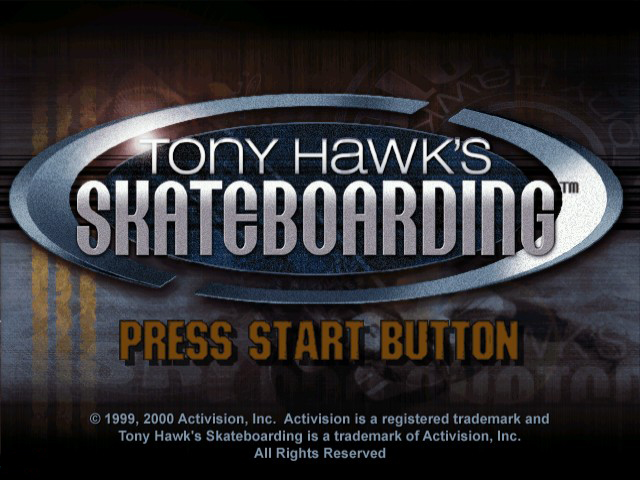 Tony Hawk's Skateboarding — Title screen