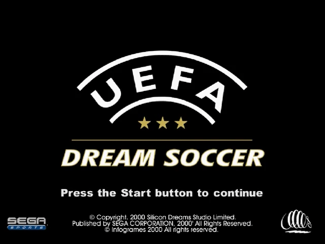 UEFA Dream Soccer — Title screen