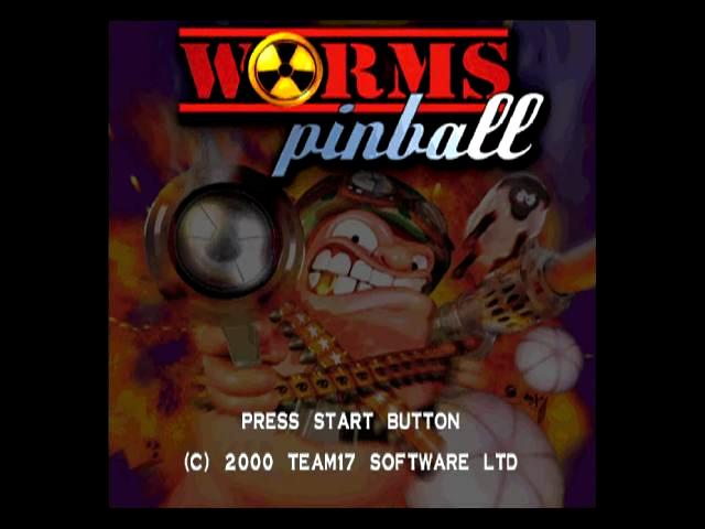 Worms Pinball — Title screen