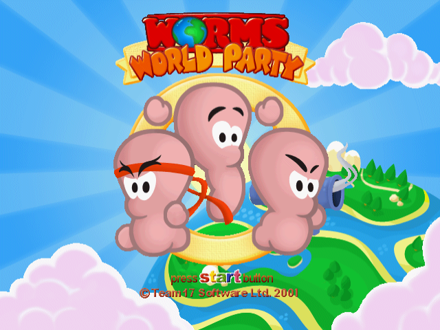 Worms World Party — Title screen