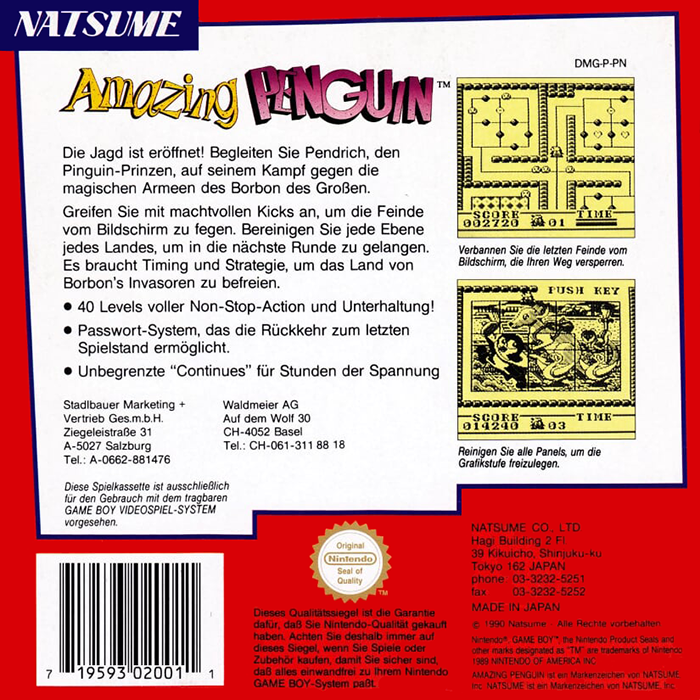 Amazing Penguin — Box back