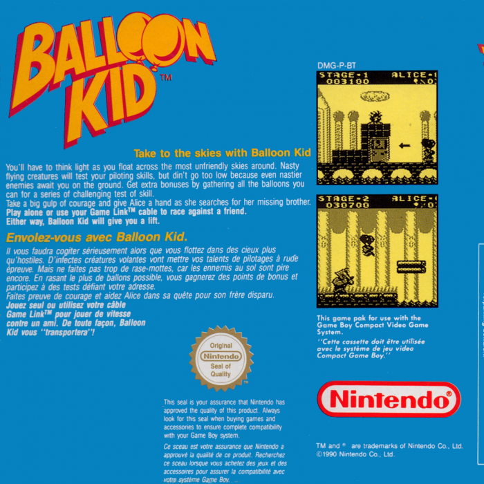 Balloon Kid — Box back