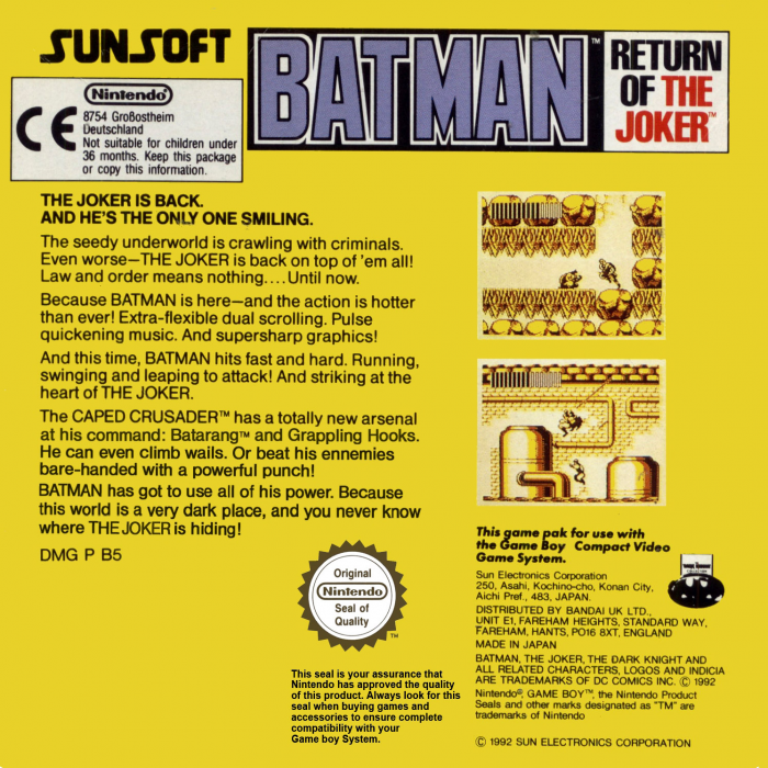 Batman : Return of the Joker — Box back
